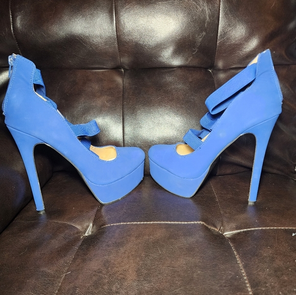 Sassy Sexy Blue Heels size 9 - Picture 3 of 6